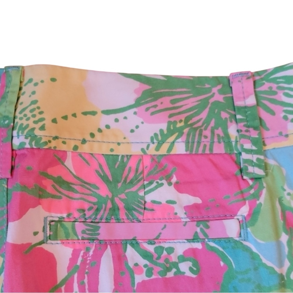 LILLY PULITZER Big Flirt Callahan Cotton Shorts in Greens/Pinks/Yellow Size 00 - Picture 5 of 12